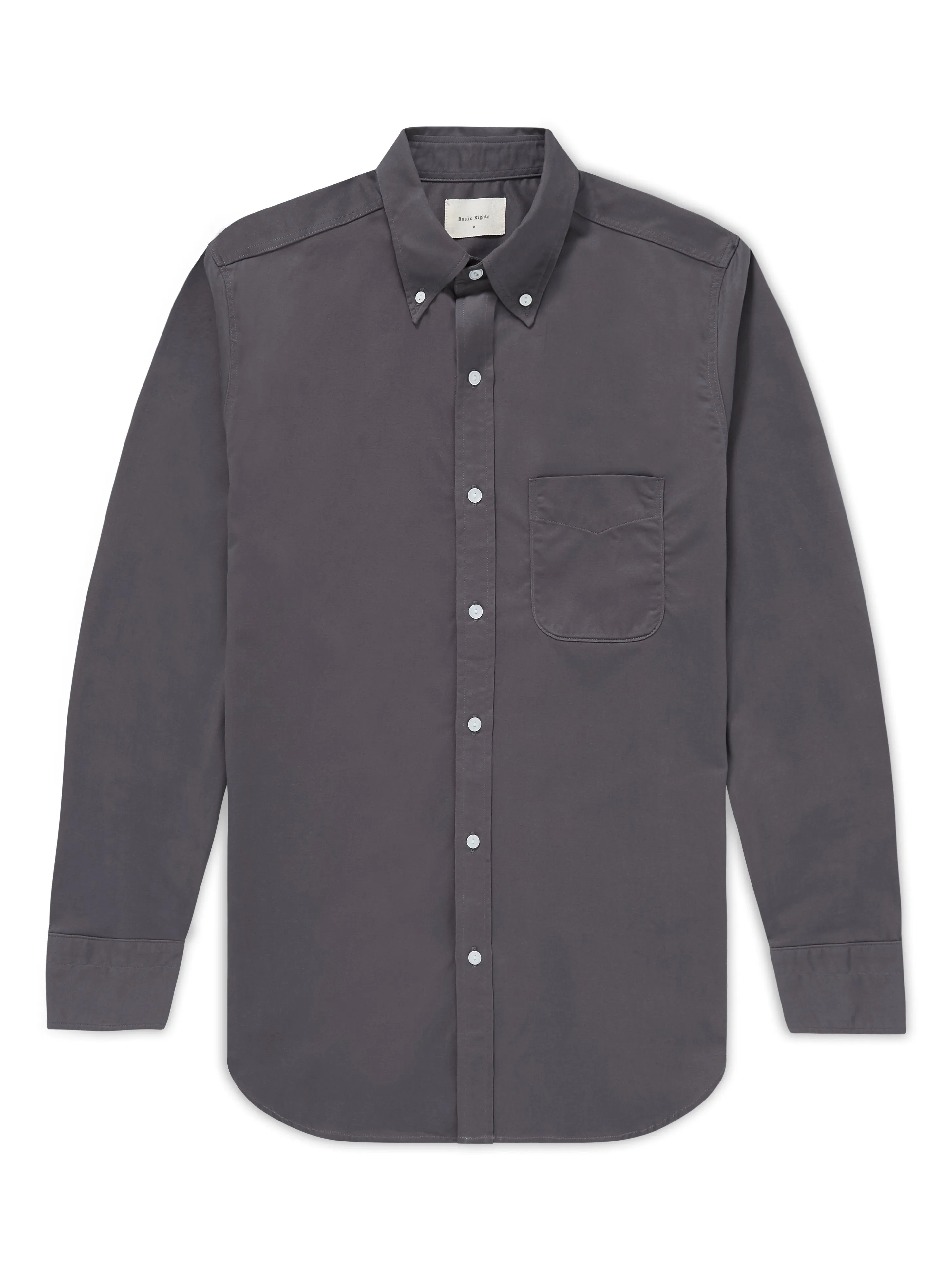 Cotton Button Down Shirt - Slate Gray