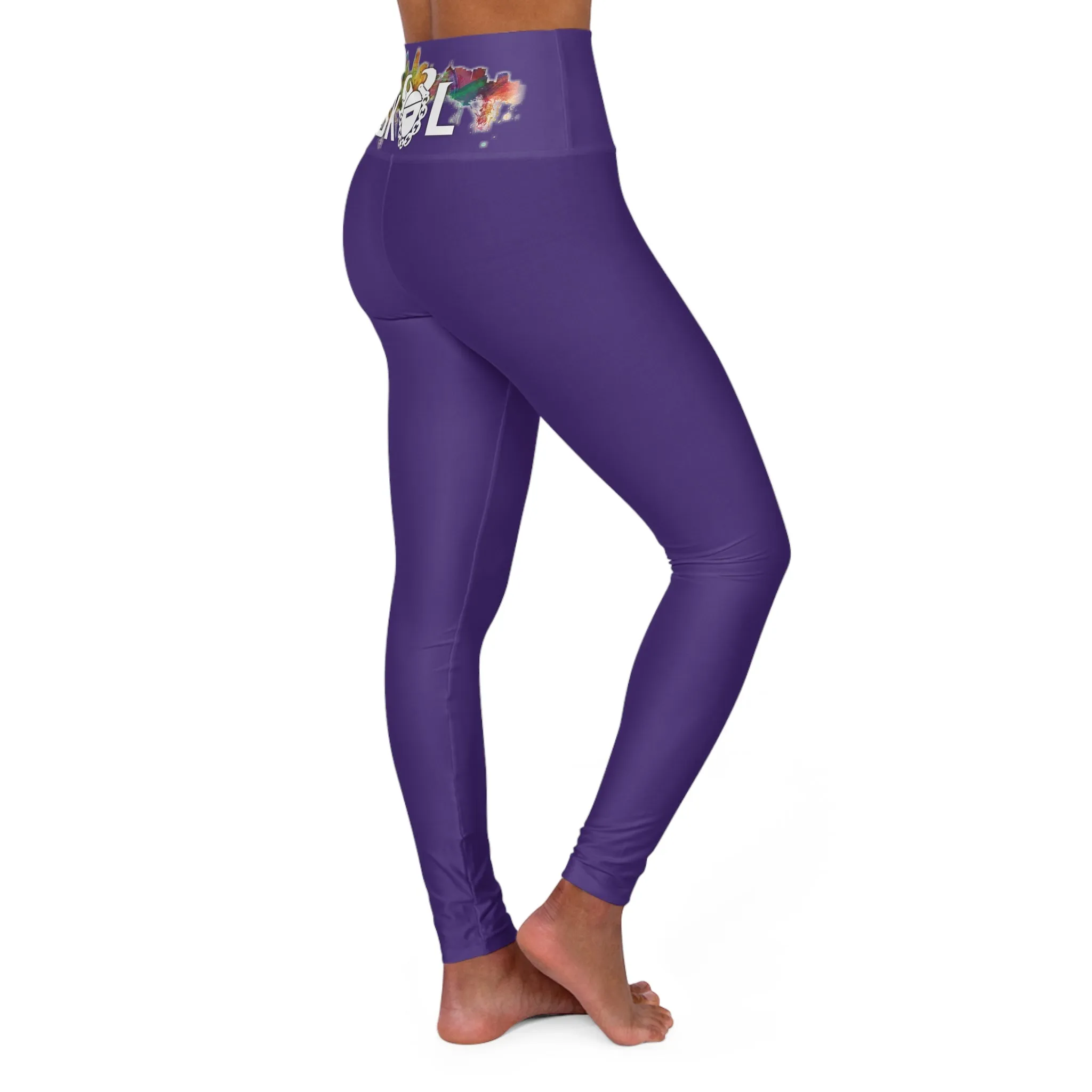 High Waisted Yoga Leggings - Purple - Skyline
