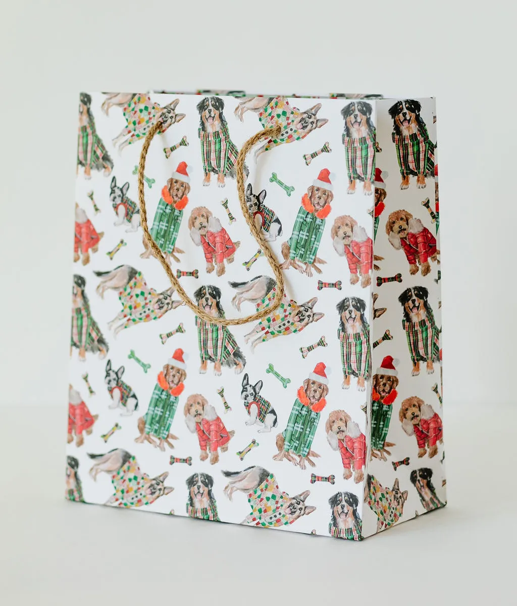 Holiday Plaid Dog Gift Bag