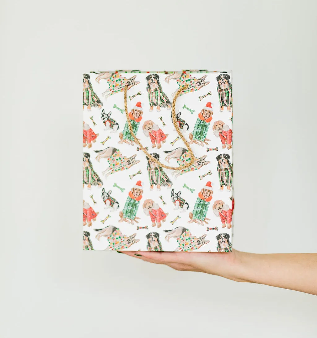 Holiday Plaid Dog Gift Bag