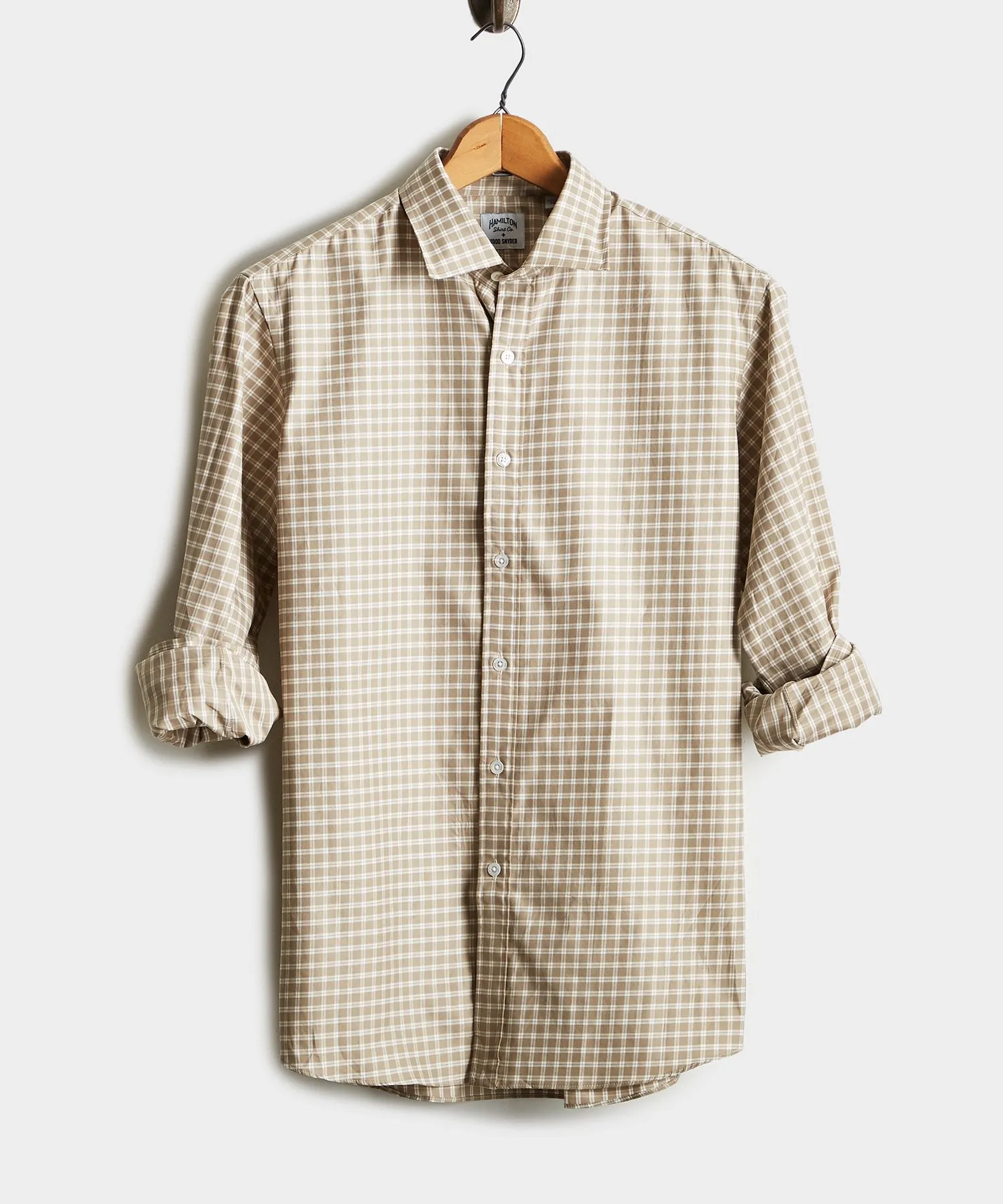 Made in the USA Hamilton   Todd Snyder Wallace Plaid Shirt in Tan