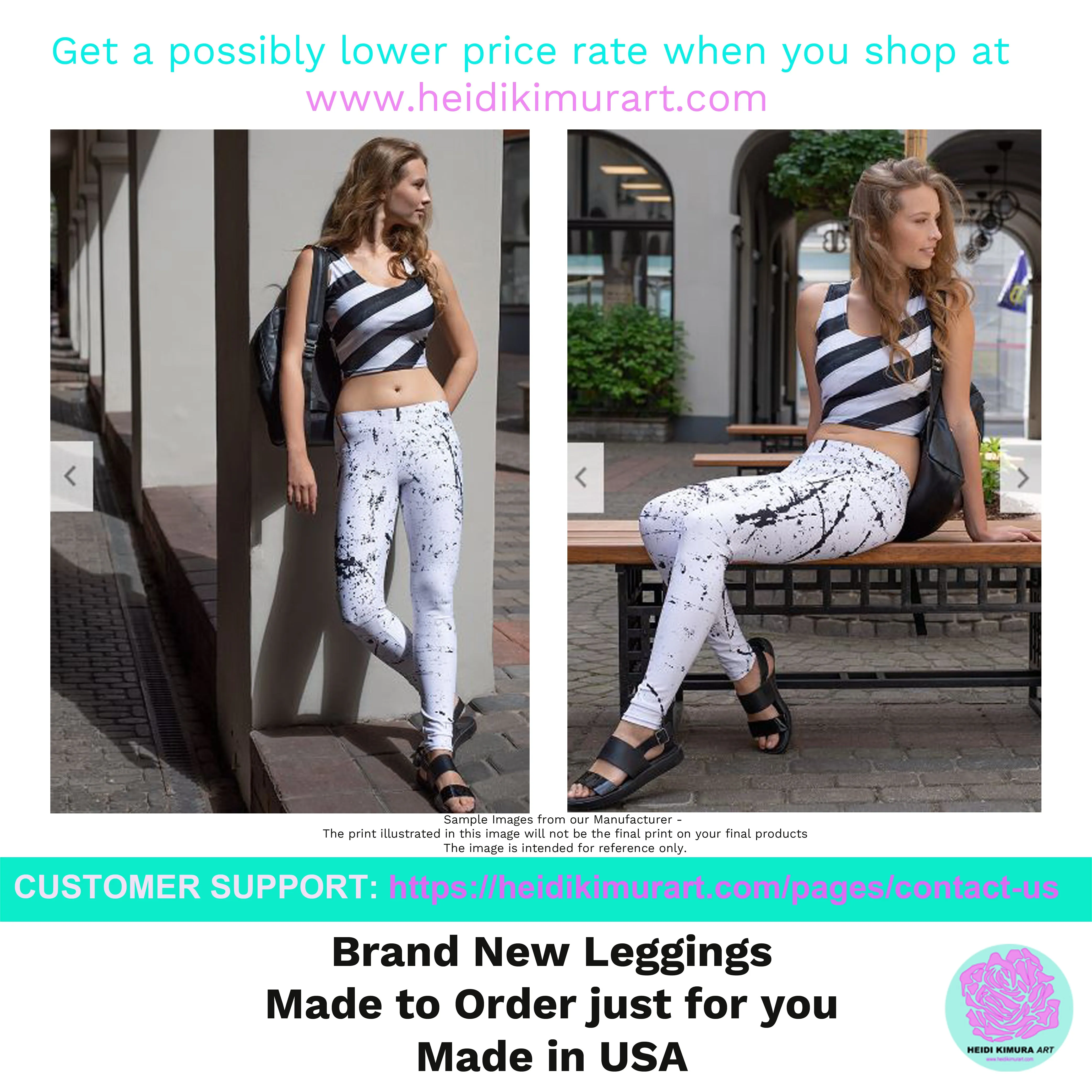 Red White Striped Yoga Leggings, Circus Vertically Stripes Women's Long Pants-Made in USA/EU