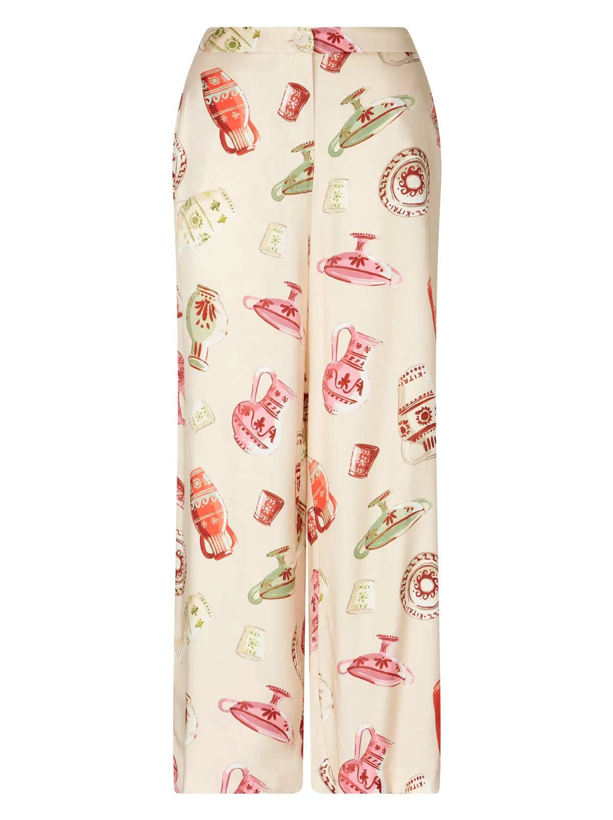 Romina Ivory Pottery Print Trousers