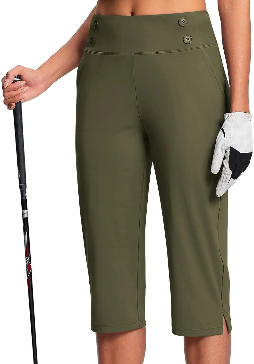 Stretchy Capri Leggings for Women with Pockets Dressy Yoga Pants Wide Leg High Waisted Casual Lounge Summer Outfits