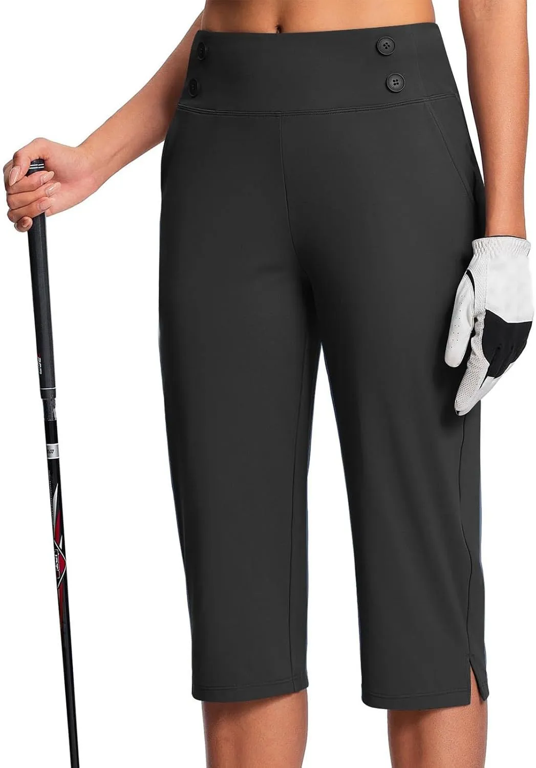 Stretchy Capri Leggings for Women with Pockets Dressy Yoga Pants Wide Leg High Waisted Casual Lounge Summer Outfits