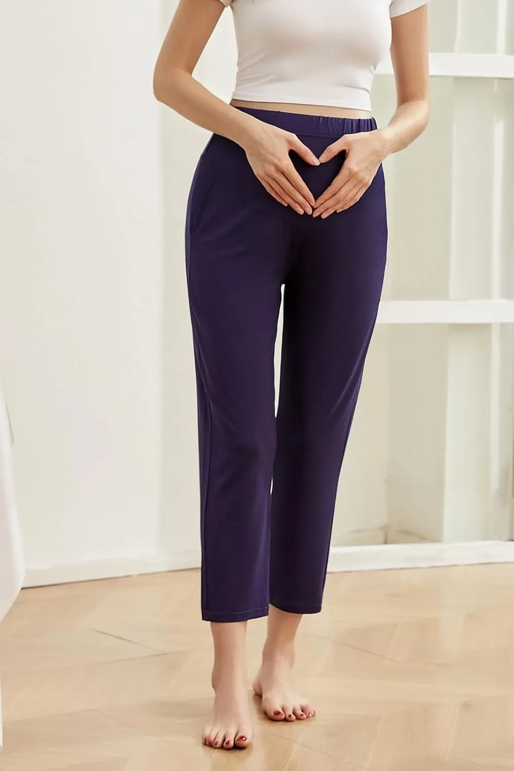 Super Soft and Comfortable Maternity Pants - High-Waisted Supportive Lounge Trousers