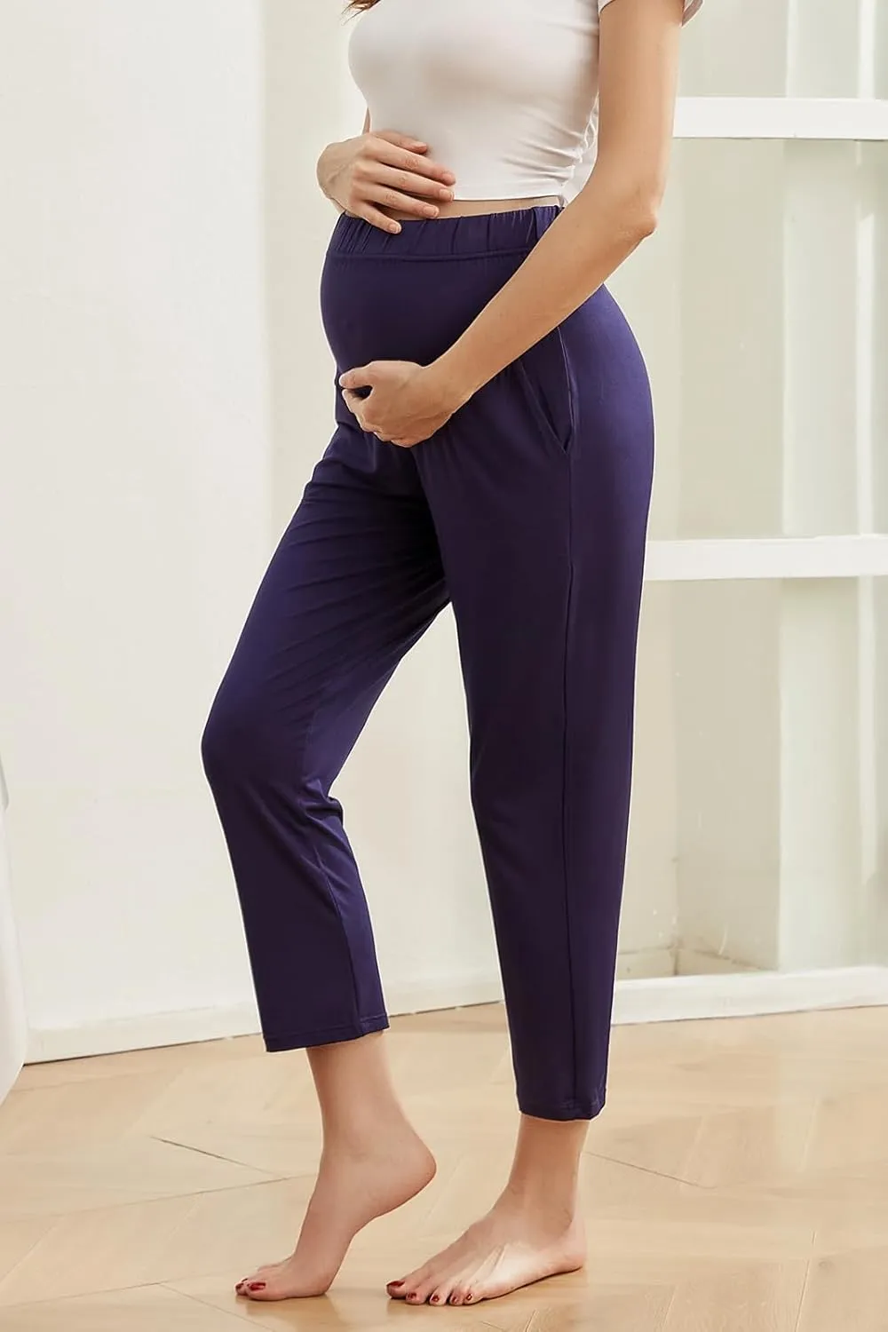Super Soft and Comfortable Maternity Pants - High-Waisted Supportive Lounge Trousers
