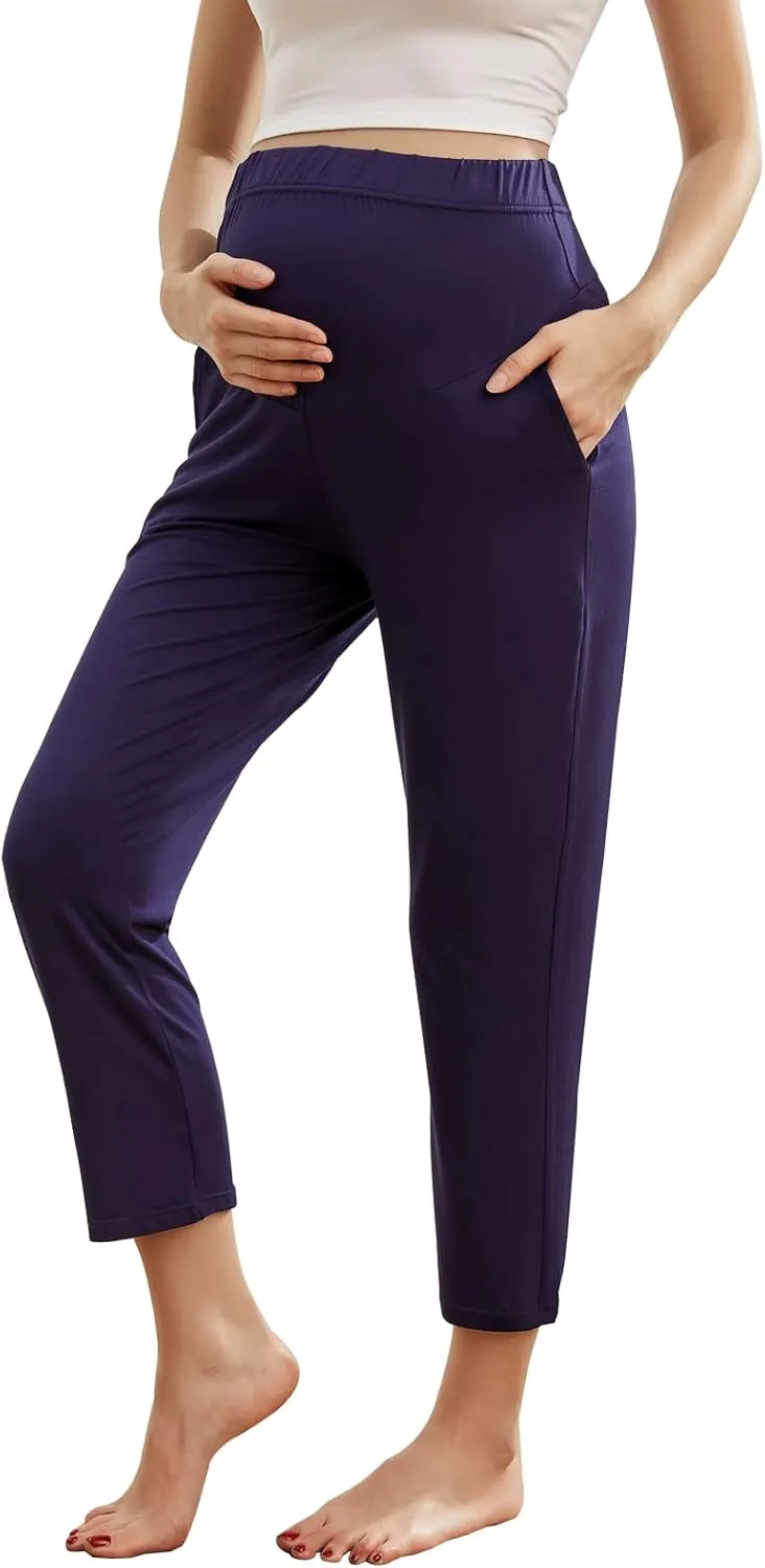 Super Soft and Comfortable Maternity Pants - High-Waisted Supportive Lounge Trousers