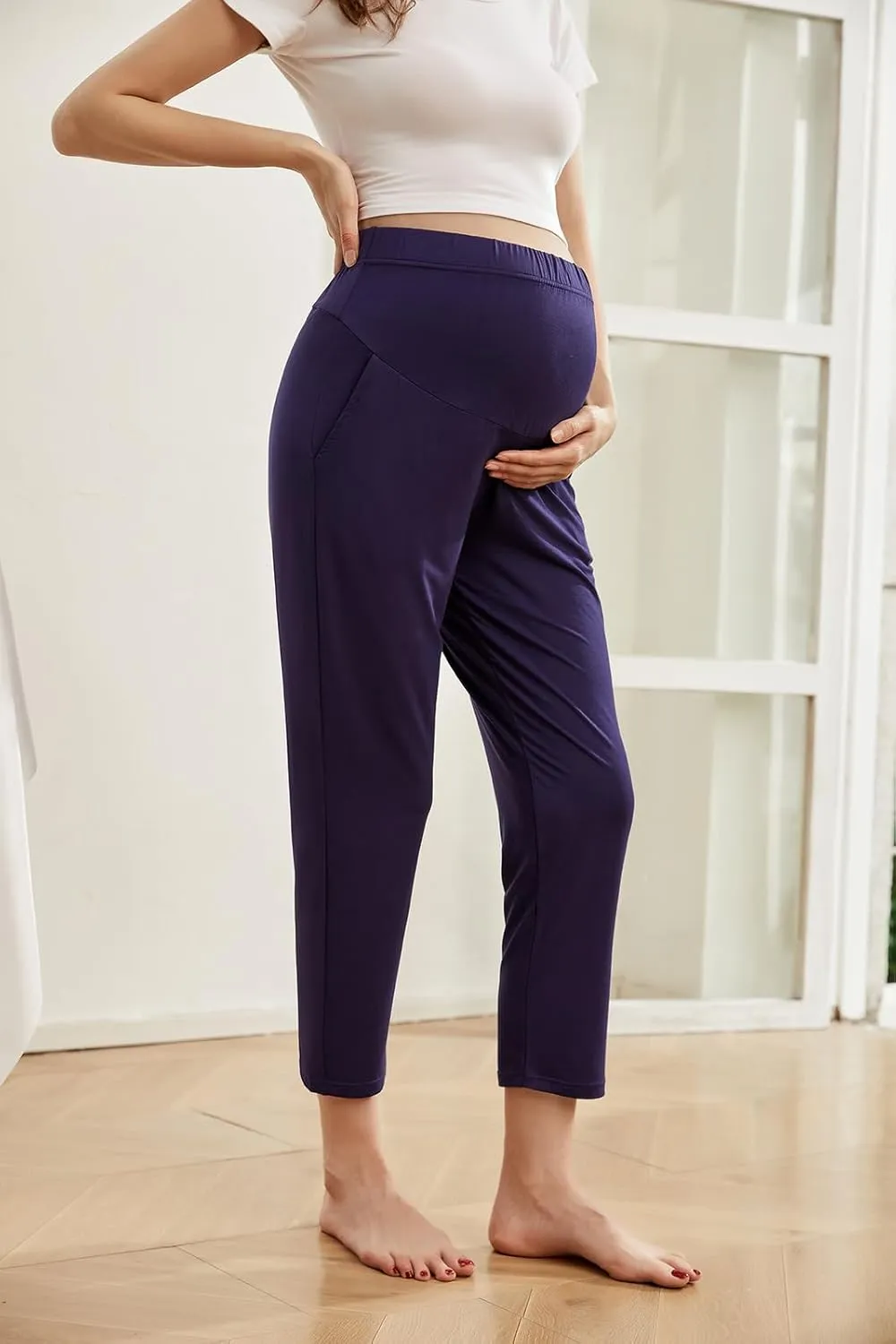 Super Soft and Comfortable Maternity Pants - High-Waisted Supportive Lounge Trousers