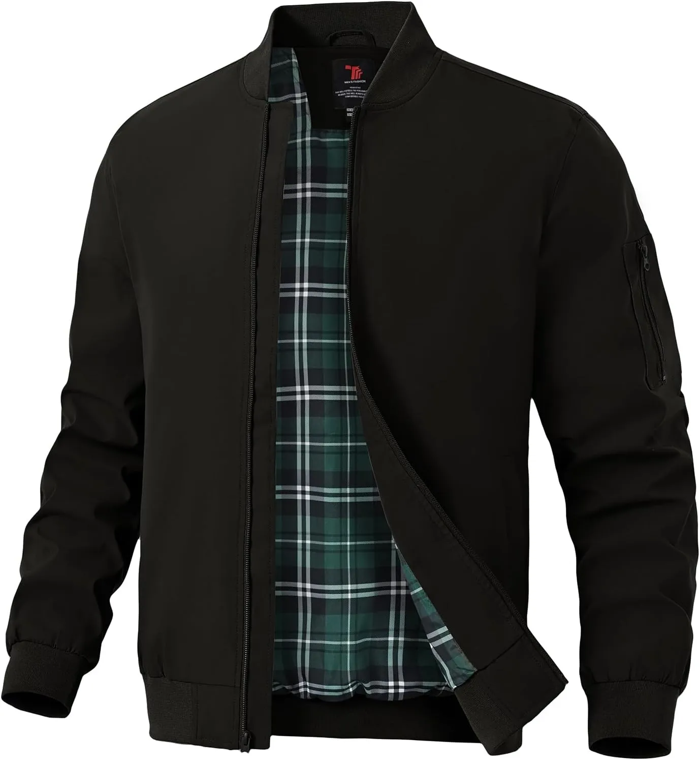 TBMPOY Men's Bomber Jackets Lightweight Light Windbreaker Casual Business Dress Stylish Fall Spring Golf Work