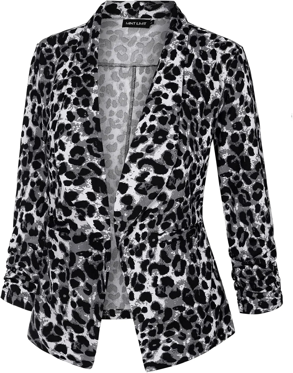 Unifizz Women's 3/4 Sleeve Blazer Lightweight Casual Cardigan Jacket Work Office Blazers with Pockets