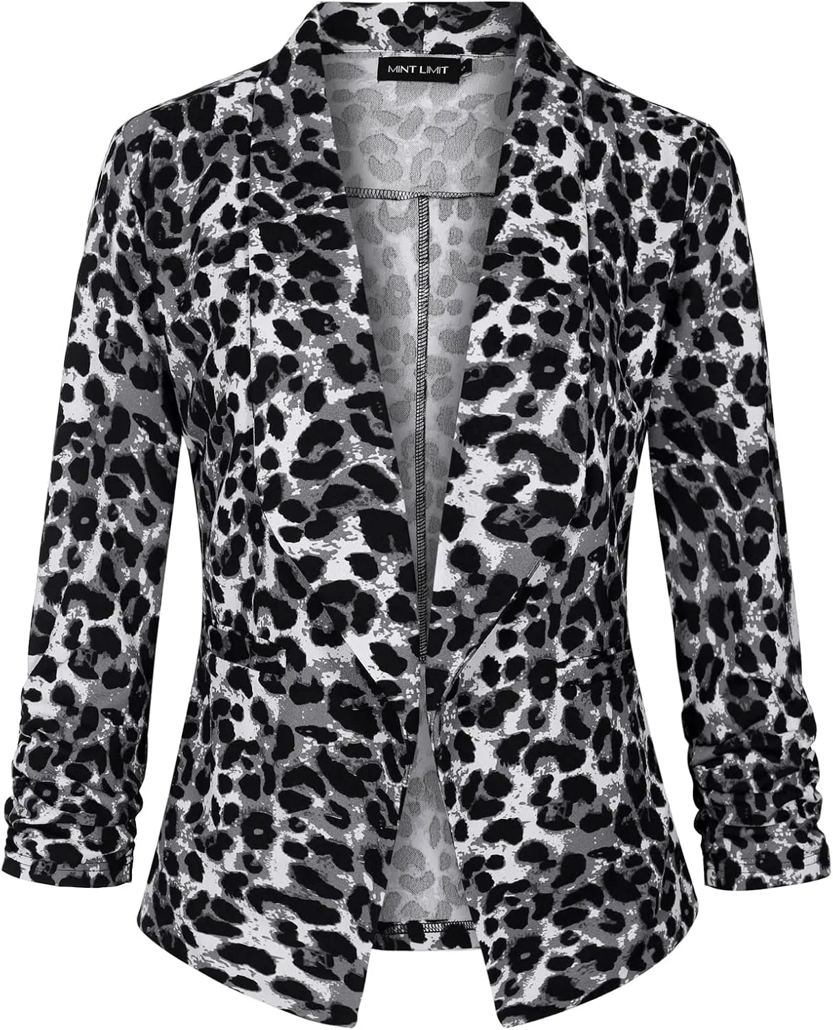 Unifizz Women's 3/4 Sleeve Blazer Lightweight Casual Cardigan Jacket Work Office Blazers with Pockets