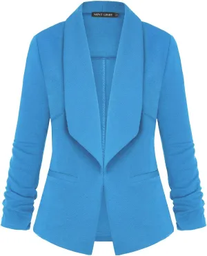 Unifizz Women's 3/4 Sleeve Blazer Lightweight Casual Cardigan Jacket Work Office Blazers with Pockets