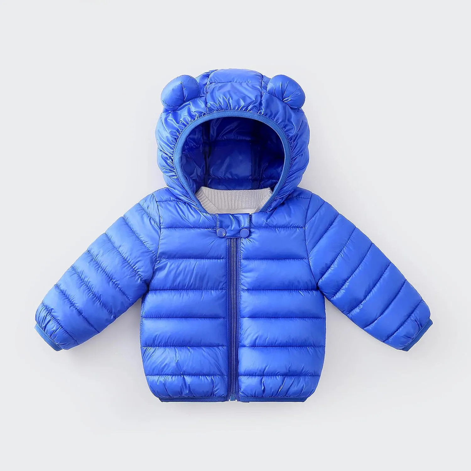 Winter Down Coats for Kids Baby Boys Girls Light Puffer Padded Jacket Bear Hoods Packable Infant Windproof Outerwear
