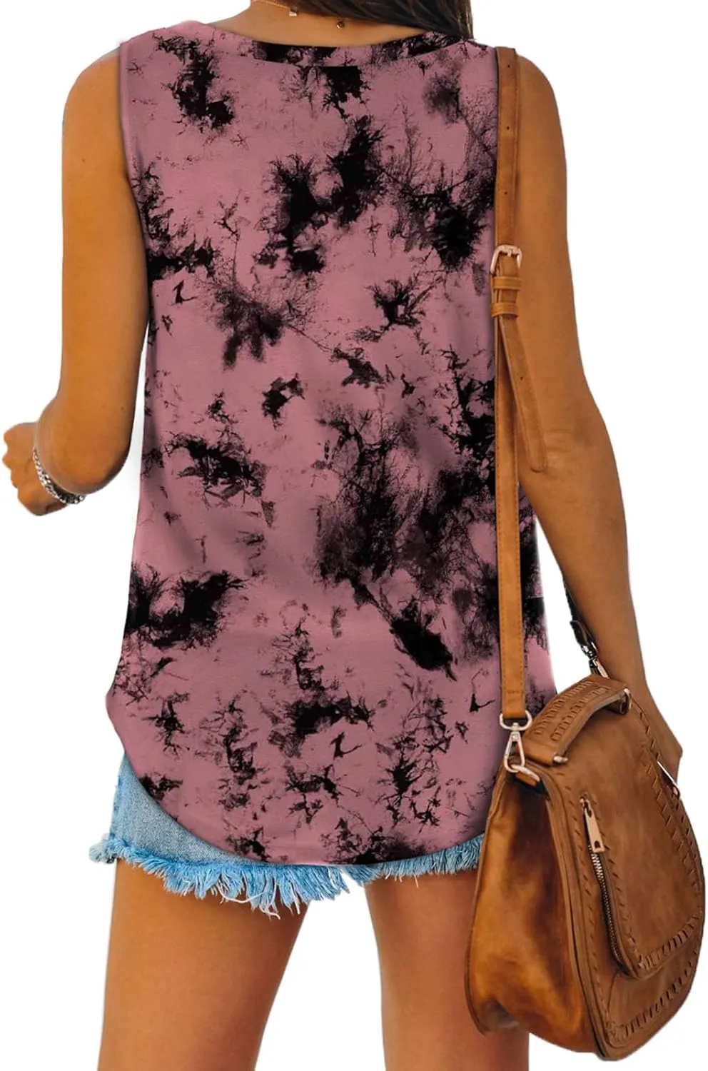 XIEERDUO Womens Tank Tops V Neck Basic Solid Color Casual Flowy Summer Sleeveless